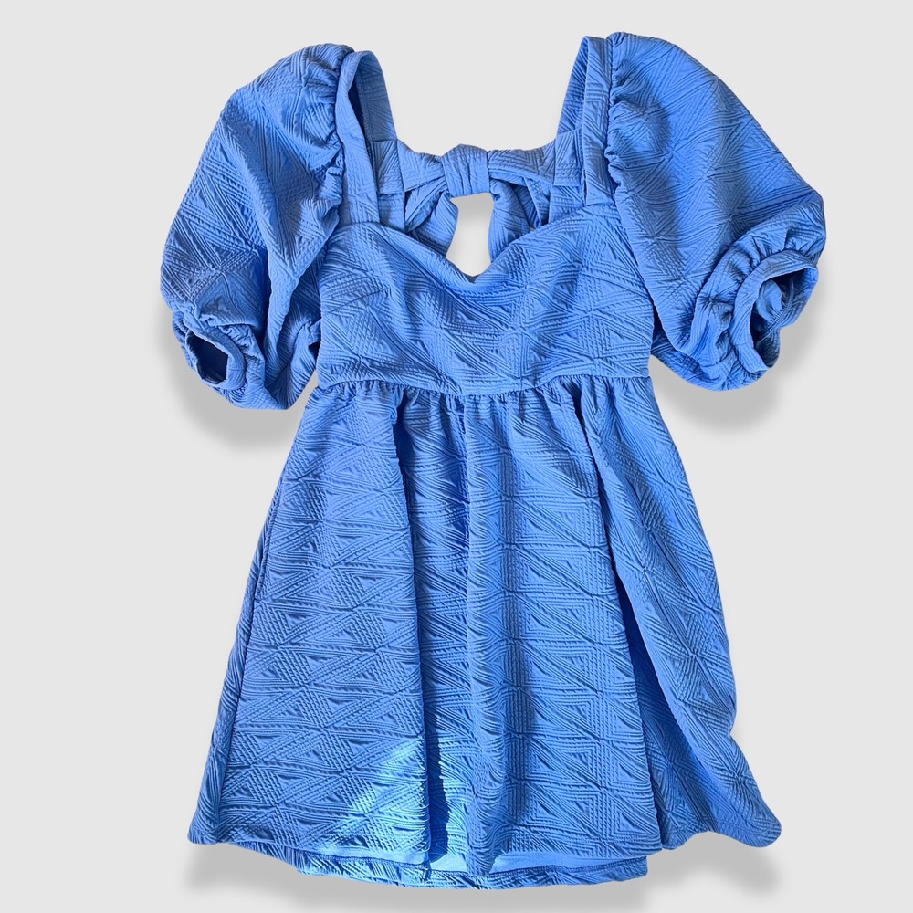 Free People Violet Mini Babydoll Dress Light Blue Medium Fairycore Coquette